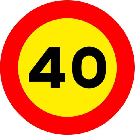 Señal de obra velocidad máxima 40 en acero galvanizado SEKURECO 60 cm (1/3)