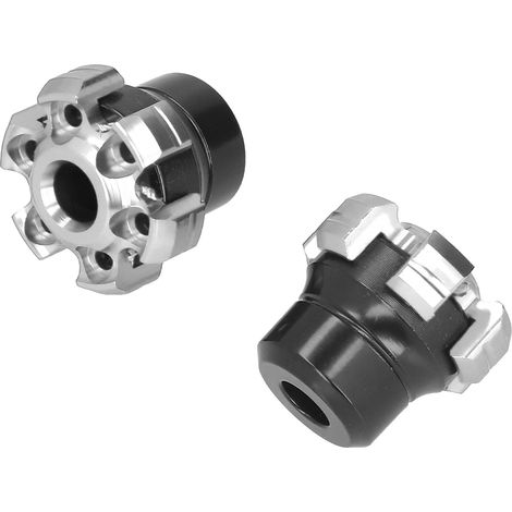 Rad- und Gabelrahmen, Antikollisionsschutz, CNC-gefrästes Aluminium, universell für Motorräder, silber (1/5)