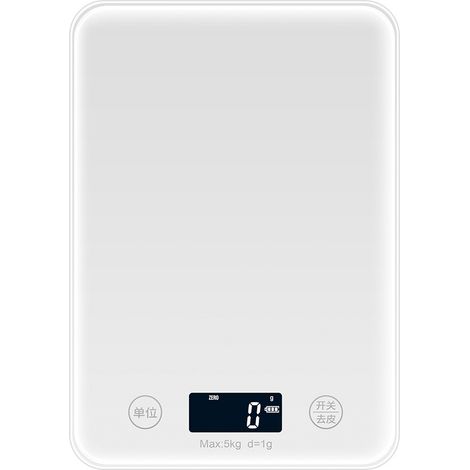 Balance de cuisine numérique - Ultra-mince et haute précision 5000 g/1 g, grand écran LCD, fonction tare, idéale pour la cuisine, la pâtisserie et les accessoires de barbecue