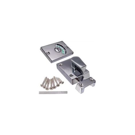 1PC Verrou de porte avec indicateur d'occupation, pêne dormant vide/engagé pour salle de bain WC toilettes publiques (nickel satiné)