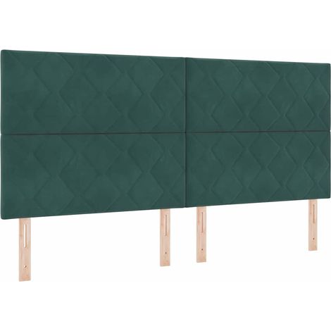 Maison Exclusive - Letto a Sorgente LED Verde Scuro 200 x 200 cm Velluto (1/5)