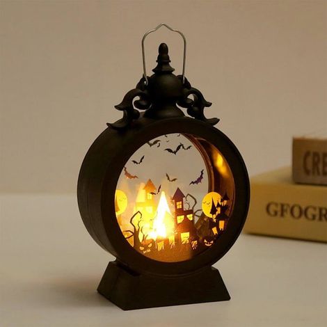 accessoires d'horreur d'Halloween décoration d'Halloween citrouille d'Halloween lampe crâne effrayante orange (1/3)