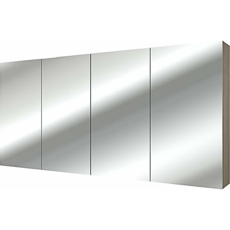 AcquaVapore Spiegelschrank, Badspiegel, Badezimmer Spiegel City 160cm braun Eich JA mit 2x 5W LED-Strahler (1/5)