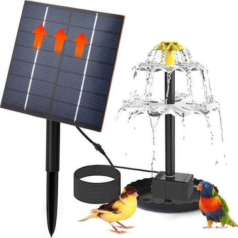 Fontaine solaire pour bain d'oiseaux, fontaine à eau solaire, pompe à eau solaire Kit fontaine solaire (1/5)