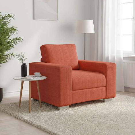 vidaXL Fauteuil rouge orangé 100x77x82 cm en tissu velours côtelé (1/5)