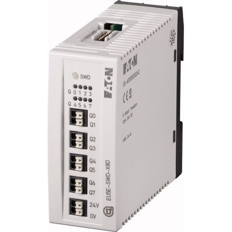 Module d'entrée/sortie SmartWire-DT 24V DC 8 sort. TOR à trans. 0,5A 000144061 EATON EU5E-SWD-X8D
