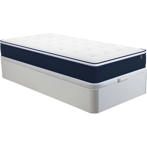 Set 90x190cm Rete contenitore Bianco + Materasso molle insac. e topper integrato sp.24cm - ALTIER di YSMÉE (1/5)