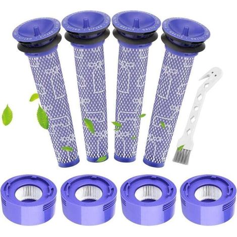 V7 V8 Lot de 4 filtres de rechange pour aspirateur Dyson V7 V8 Serie Absolute Animal, 4 filtres post-moteur et 4 kits de pré-filtres, remplace DY-965661-01, DY-967478-01 (1/4)