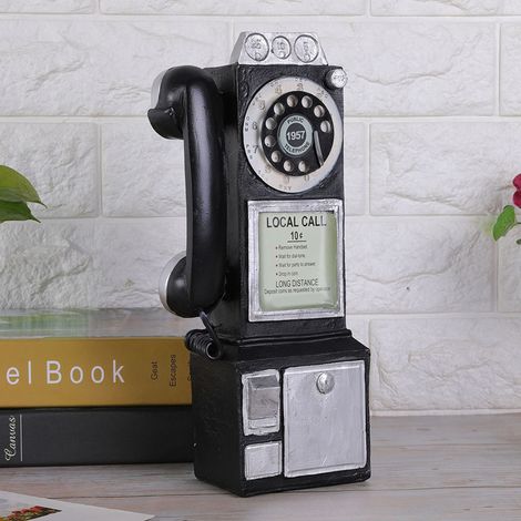 Téléphone miniature de style rétro européen, objet de décoration en résine, accessoire photo pour fenêtre. (1/5)
