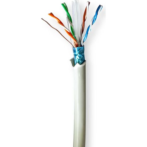 Bobina de cable cat6 solido futp solo cobre 1000 m para interior redondo lszh gris caja carton (1/2)