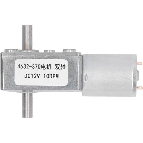 Moteur à vis sans fin turbo, micro-réducteur à 2 arbres, couple élevé, 12 V CC, outils électriques, 10 tr/min (1/5)