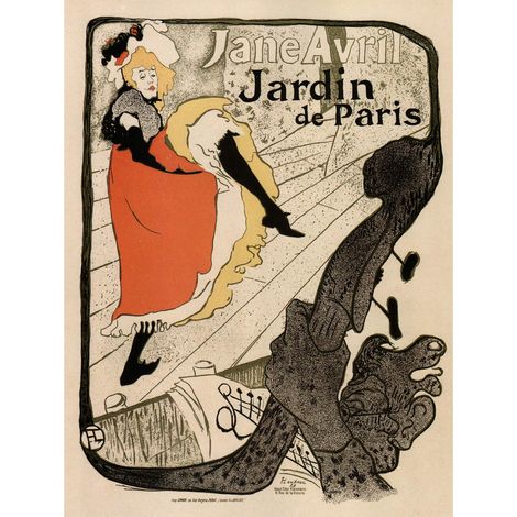 Gardens Paris Jane Avril Toulouse-Lautrec France Vintage Poster Art Print Jardin Ancien Affiche Impression d'art (1/4)