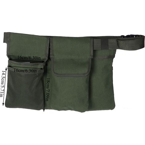 Sac à outils de jardin portable multifonctionnel à 7 poches avec bandoulière imperméable (1/5)