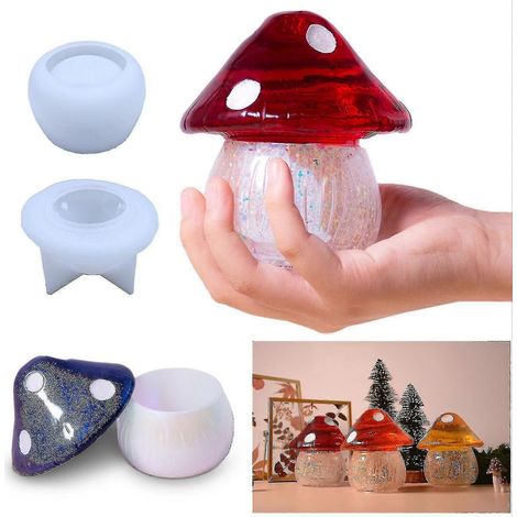 Moule en silicone DIY pour collage de gouttes de cristal, moule à champignons, boîte de rangement