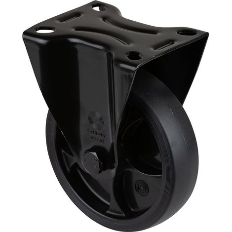 BS Rollen Bockrolle L810.B44.126.06, Durchmesser 125mm, B 32mm, 120kg mit Anschraubplatte Schwarz (1/2)