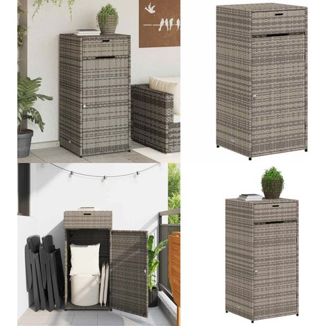 Gartenschrank Grau 55x55x111 cm Poly Rattan - Outdoor-Schrank - Gartenschrank - Stauraum - Gartenorganisation - Polyrattan - Home & Living
