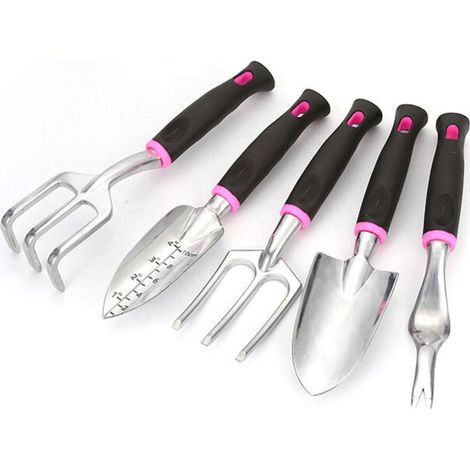 Outils de jardinage en alliage d'aluminium, outils de jardin, cadeau, arrosoir en pot, plantation de fleurs, désherbage, ensemble de 5 pièces (1/5)