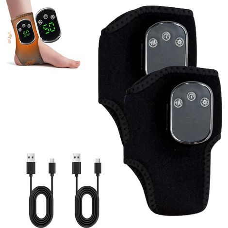 Appareil de massage des pieds à domicile - Modèle 2026, pour détendre les pieds et les chevilles - Lot de 2 - Noir (1/5)