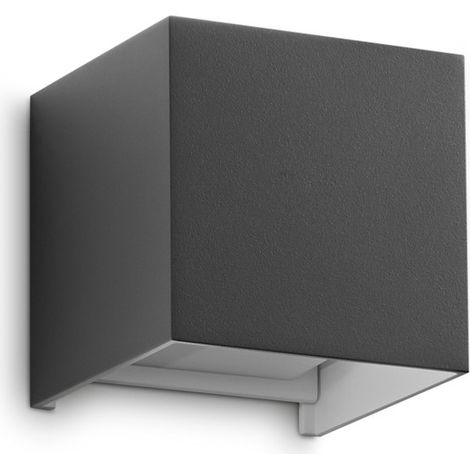 Ideal Lux ATOM Applique murale extérieure 10 cm, éclairage haut et bas, anthracite, 2 LED 1200 lm 4000 K, IP54 (1/2)