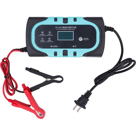 Intelligentes 12V 10A Impulsladegerät für Autobatteriereparatur und -prüfung, US-Stecker 110-240V