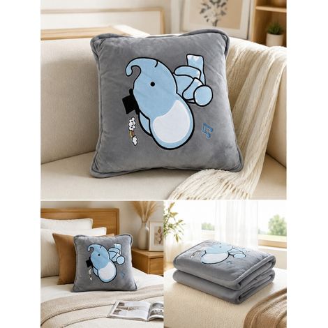 Coussin peluche éléphant gris clair 38x38 cm doux moelleux décoration chambre enfant canapé doudou confortable (1/5)