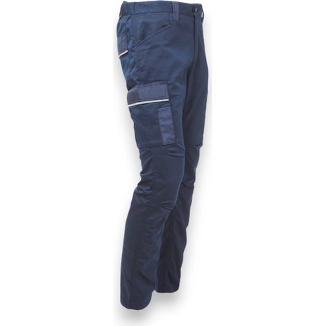 Pantaloni cargo uomo slim fit comodi e resistenti con tasche multifunzionali reflex elastico ginocchia preformate - L (1/2)