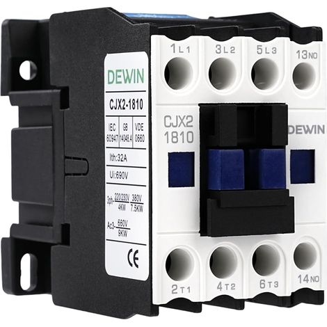 AC Contactor, Power Contactor CJX2-1810 3 Pole AC Contactor Motor Contactor 50/60 Hz (AC 220V) (1/5)