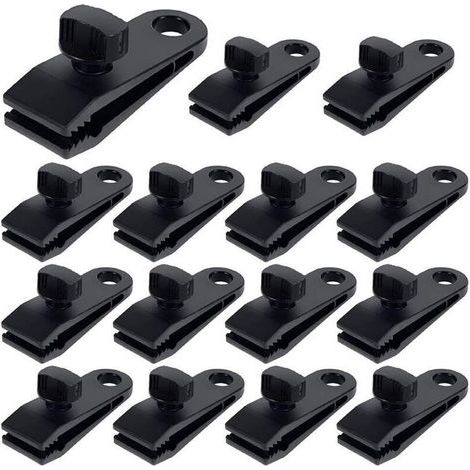 Tarp Clips, Clip Tente, Plastique de Bâche Sécurise Multifonctions Pinces,Accessoires pour Auvent Tarp Camping en Plein Air 15pcs (1/4)