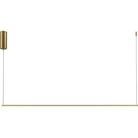 Maytoni Halo Plafonnier suspendu moderne de 120 cm en laiton, 1 100 lm, abat-jour blanc