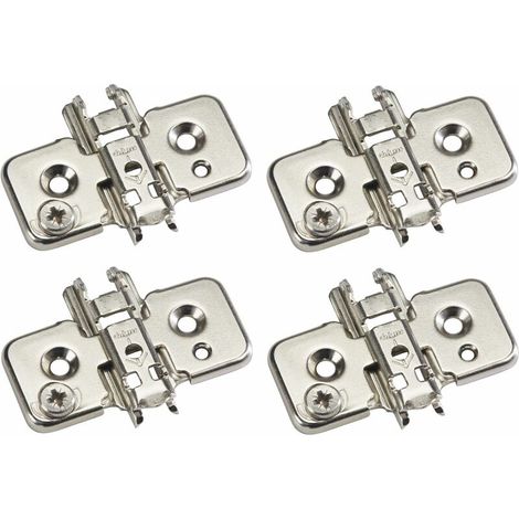 Lot de 4 embases en croix Blum 173H7100 – Acier robuste – Hauteur 8,5mm – Pour charnières Clip Top meubles cuisine (1/2)