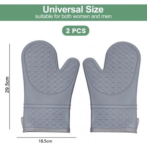 Hitzebeständige Silikon-Ofenhandschuhe – 2er-Set mit Baumwollfutter, wasserdicht und rutschfest, ideal zum Grillen
