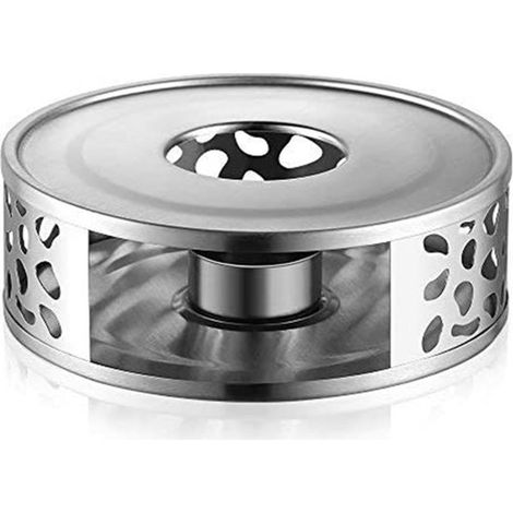 Chauffe-théière 1 pièce - Acier inoxydable - Porte-bougies chauffe-plat - Chauffe-théière - Plaque chauffante - Argent (1/5)