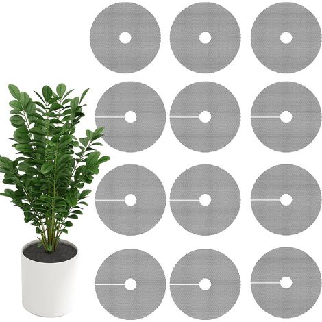 12 pièces Filet de Protection pour Pots 30cm Rond, Filet de Protection des Plantes PE pour Chats, Filet de Protection de Terre pour Pots de Fleurs intérieur (1/5)