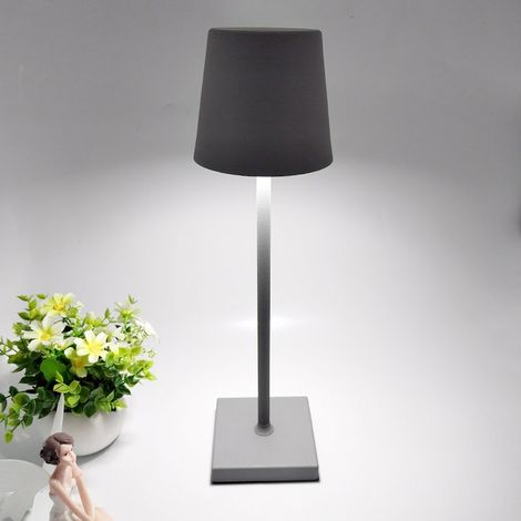 ZOLGINAH Lámpara de Mesa Inalámbrica, Lámpara Inalámbrica Recargable Regulable 5200 mAh, Lámpara Exterior Impermeable IP54, para Interior Exterior Restaurante Buffet Bar Café, Gris (1/5)