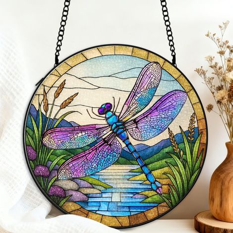 Vitrail oiseau attrape-soleil 16 cm décoration fenêtre suspension raffinée cadeau grand-mère (1/5)