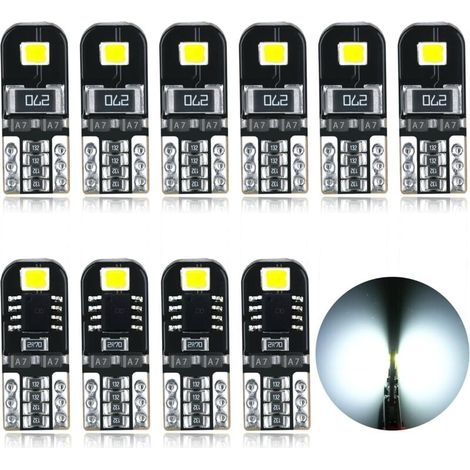 Ampoules T10 LED CANBUS 12V Blanc Pas De Polarité Conçu W5W Wedge Intérieur De Voiture Lumière Dôme Feux De Plaque D'immatriculation (1/5)