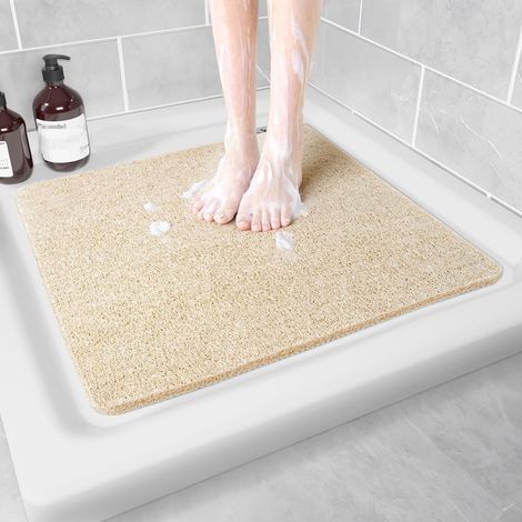 Tapis de douche antidérapant pour les pieds - Séchage rapide - Convient à toutes les surfaces (baignoire, salle de bain, cuisine, hôtel) avec trous d'évacuation