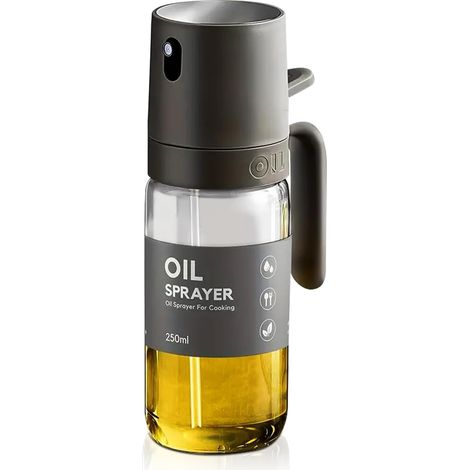 Pulvérisateur d'huile, récipient en verre de 250 ml avec brumisateur, gris