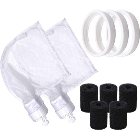 Sacs de Rechange en Nylon à Fermeture Eclair (pour Polaris 280 et 480 Seulement)+Pneus de Rechange en Caoutchouc Souple+Brosse en Mousse de Queue Robot pour Polaris (1/5)