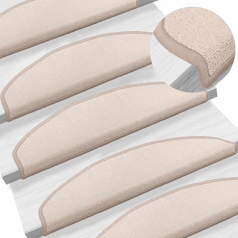 Maison Exclusive - Tappetini per scale autoadesivi Semicircolare 15 pcs Tortora