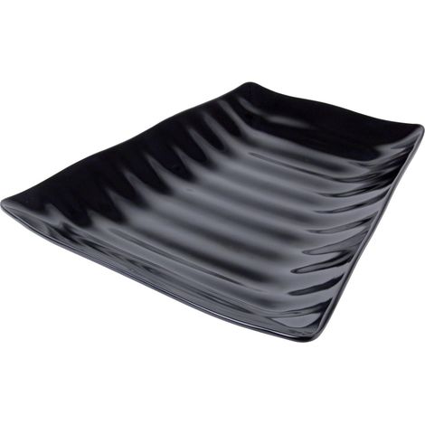 Plat Mélaminé Noir Ondulé Rectangulaire - L2G