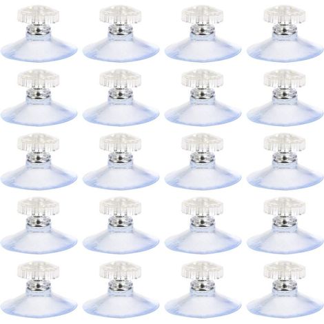 QAZQA Ventouse avec Vis 20pcs, Ventouses avec Écrous, Ventouse en Plastique, Ventouses pour Vitres, Verre de Table, Ventouses avec Filetage et Écrous Moletés, Ø45mm (1/5)