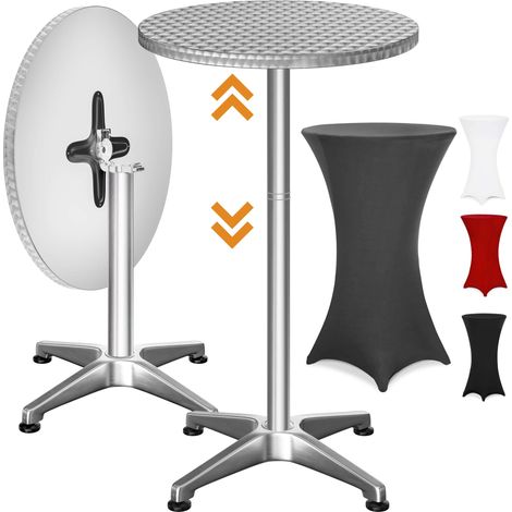 CASARIA® Table Basse Mange debout en Aluminium - Table à Manger et Meuble Cuisine - Hauteur Réglable 70-115 cm, Plateau Pliable 60 cm, 4 Pieds Stables, Résistante aux Intempéries, Housse Incluse Anth (1/5)