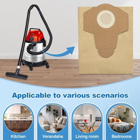 Accessoires pour l'aspirateur Ossen 30L : sac à poussière, sac en papier, sac filtrant et sac poubelle (lot de 3). (1/5)