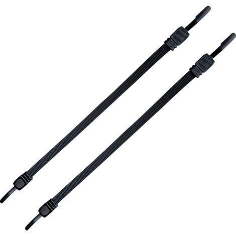 Set of 2 Flat Rubber Bungee Cord with Hooks, Short Rubber Bungee Cord with Plastic Hooks, Tightening Strap, Luggage Strap, Rotatable 2 x 200 cm (1/5)