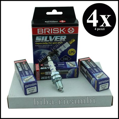 Candela kit 4 candele gpl metano brisk silver dr15ys-9 fiat stilo (192) 012010