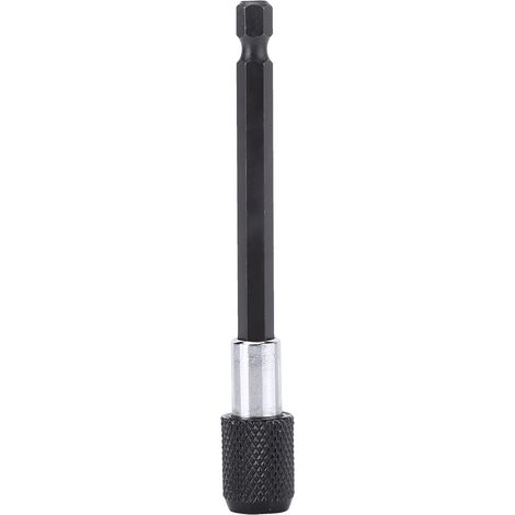 1/4 Inch Hex Shank Quick Release Screwdriver Drill Bit Holder (black knurling 100MM)