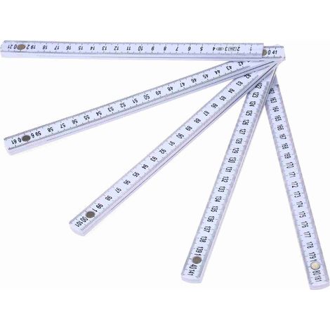 Règle pliante coulissante en dix parties de 2 m (6,6 pi) - Outil de mesure polyvalent pour la lecture intérieure, idéal pour les charpentiers et l'éducation. Léger et compact. (1/5)