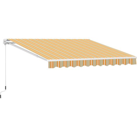 Toldo Retráctil con Brazo articulado Aluminio Tejido 300x250cm Rayas Naranja Blanco 280g/m² (1/6)