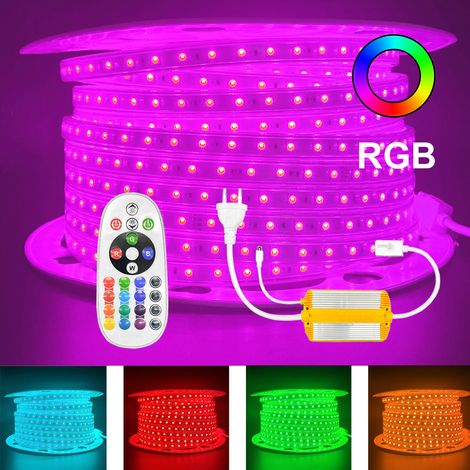 BOBINA 50M STRISCIA LED RGB 220V 8W/M 60LED/M TELECOMANDO ORIGINALE INCLUSO (1/5)